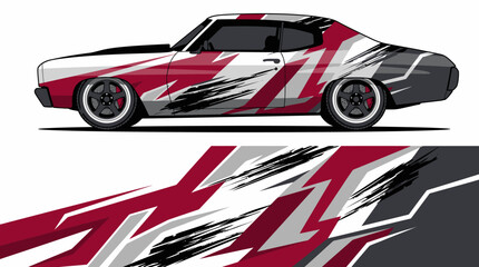 Red and black sports car design. © IP STOCK