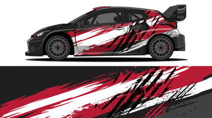 Obraz premium Red and white racing car design.