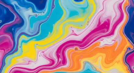 Fototapeta premium Vibrant Fluid Art Swirls Abstract Background.