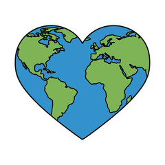 Obraz premium Heart shaped earth globe illustration.
