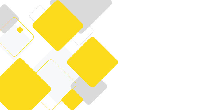 Creative white background featuring yellow and grey square shapes for business flyer and banner design.