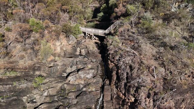 Morialta Conservation Park, Woodforde, Adelaide Hills, South Australia &ndash; 4K Aerial Drone Footage of Rocky Cliffs, Bushland Trails, Waterfall, Wilderness Canyon and Natural Landscape