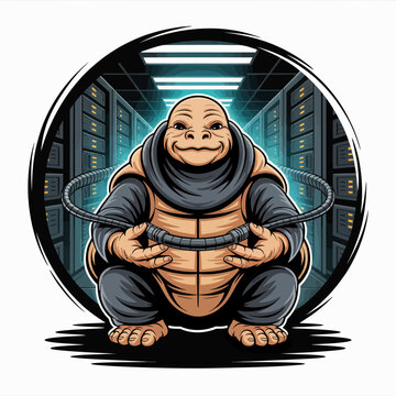 Turtle creature in a circle.