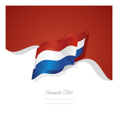 Fototapeta premium New modern abstract Netherlands wavy multiple flags. Dutch flag ribbon icon vector illustration isolated on red white background