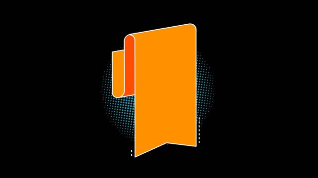 vector flag banner empty space for text pop up reveal titles motion graphic with alpha channel