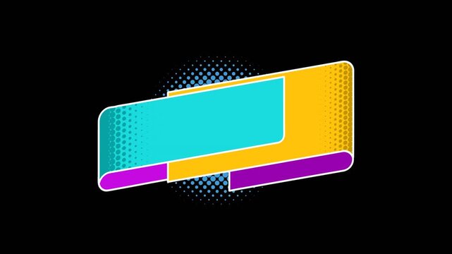 vector flag banner empty space for text pop up reveal titles motion graphic with alpha channel