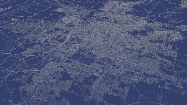 3D looped animation of city - Modena Italy