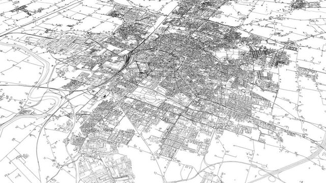 3D looped animation of city - Modena Italy