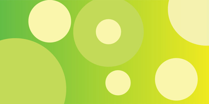 Abstract green and yellow geometric background with gradient circles
