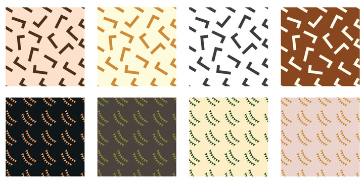 Eight Colorways Check Mark And Bunting Pattern Bundle Collection