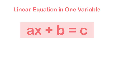 Obraz premium Linear Equation in One Variable in Mathematics.