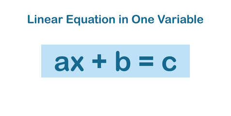 Obraz premium Linear Equation in One Variable in Mathematics.