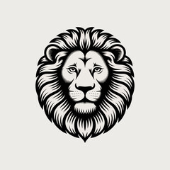 Fototapeta premium Black and white lion head portrait.