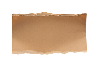 Fototapeta premium Rustic brown ripped paper strip with rough edges for notes isolated on transparent background
