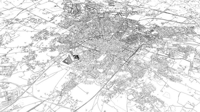 3D looped animation of city - Lecce Italy