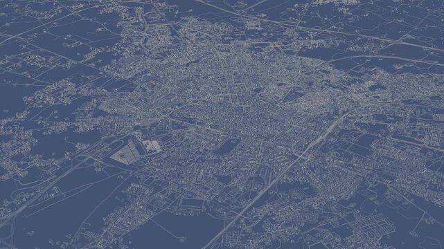 3D looped animation of city - Lecce Italy