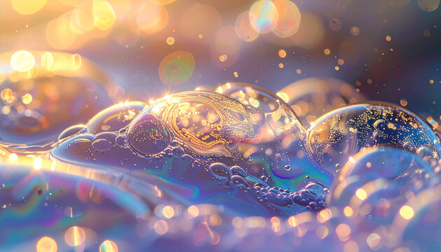 Abstract bubbles macro close up