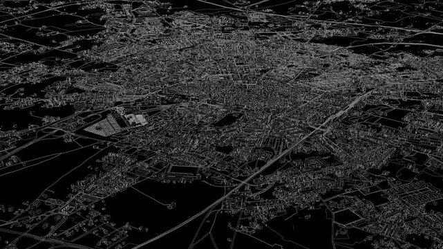 3D looped animation of city - Lecce Italy