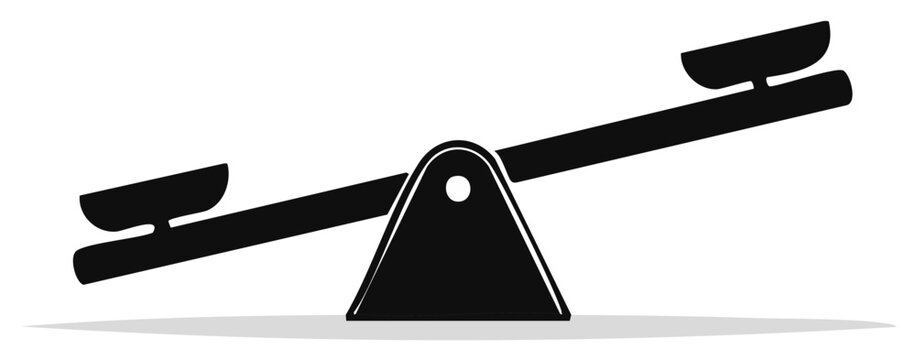 See-Saw Seesaw Illustration: Balance, Inequality, Comparison and Weighing Scales Concept