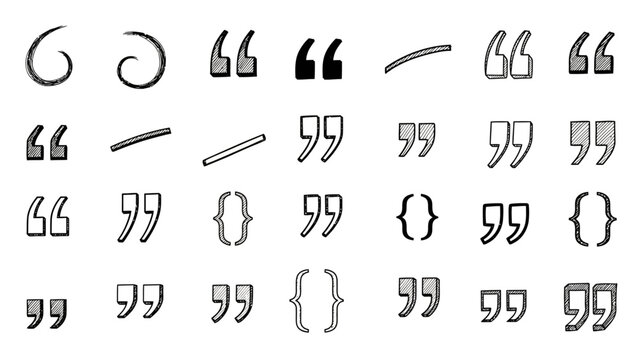 hand-drawn collection of punctuation marks and symbols illustration