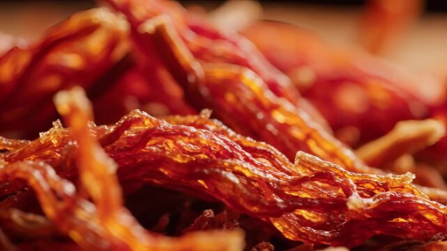 Closeup Macro Shot of Dried SunDried Tomatoes Texture.
