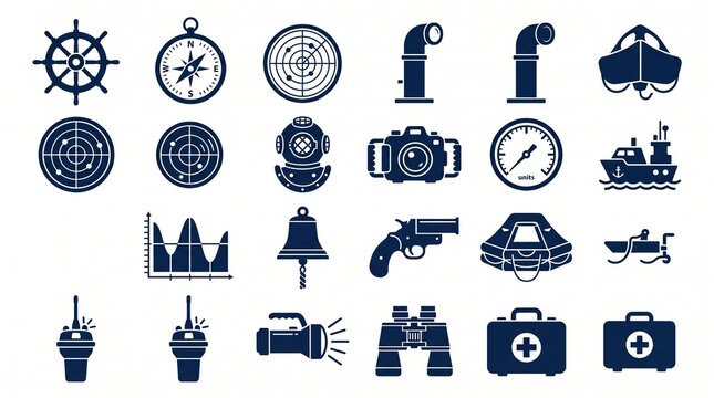 Nautical and Maritime Icons Set