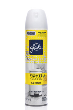 IRVINE, CALIFORNIA - 22 MAY 2026: A spray can of Glade Air Freshener, Lemon Scent.