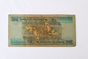 Fototapeta premium old Brazilian banknote out of circulation representing currency in the monetary economy.