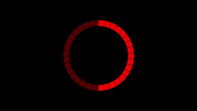 Loading circle animation, Animation spinning load icon with alpha layer transparent background,Simple white thin circle outline centered on a solid black background creating .4k
