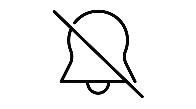 Simple bell icon with a diagonal line indicating silent mode notification