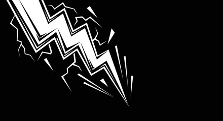 Naklejka premium Abstract geometric lightning bolt graphic against black background