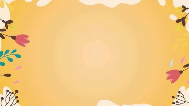 Soft yellow background with floral elements and abstract shapes, perfect for spring or summer themes