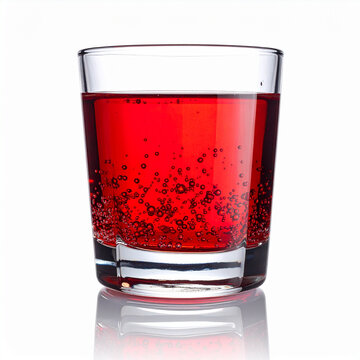 Sparkling red drink in glass