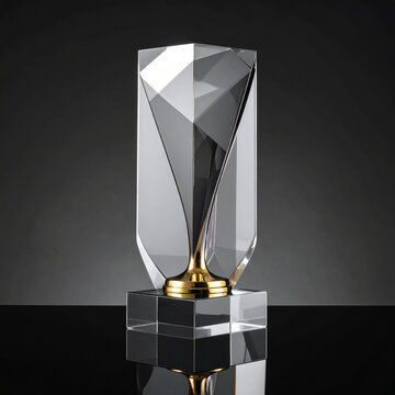 Modern Geometric Crystal Glass Award