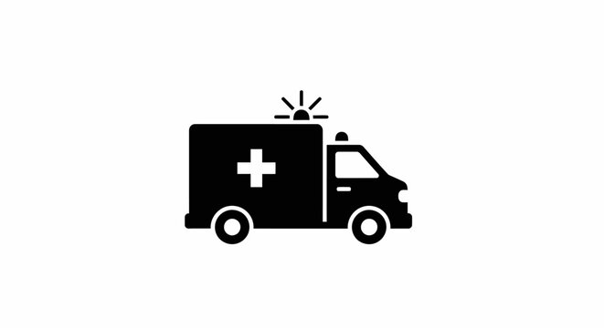 Emergency Medical Services Vehicle Icon.