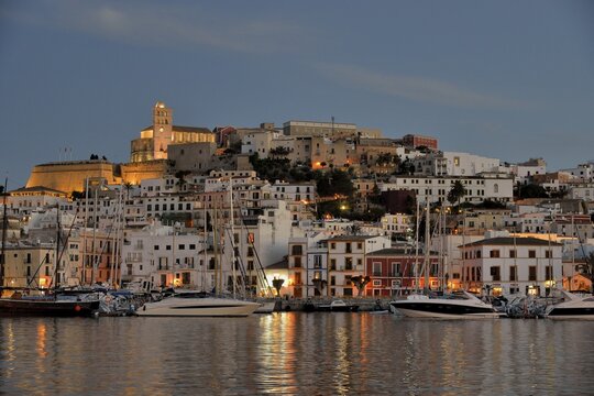 Dalt Vila of Ibiza or Eivissa, evening, Ibiza Town, Ibiza, Balearic Islands, Spain
