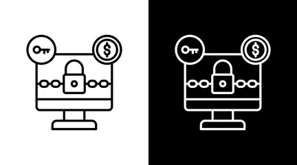 Ransomware Outline White Icon Set Design © Zaiva Maysha