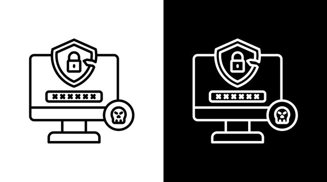 Brute Force Outline White Icon Set Design