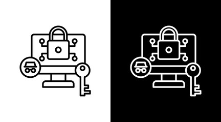 Encryption Attack Outline White Icon Set Design © Zaiva Maysha
