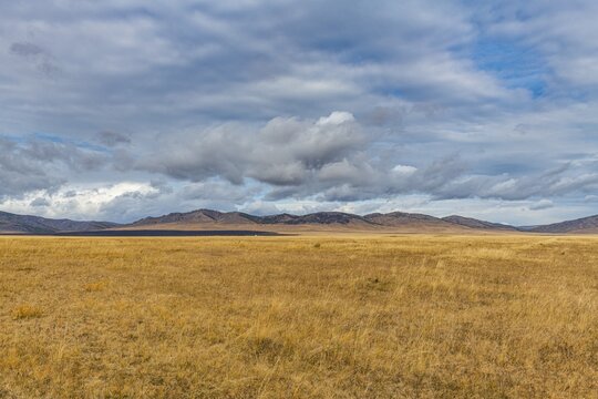 Steppe scenery, Salbyksky Mound, Valley of the kings, Republic of Khakassia, Russia