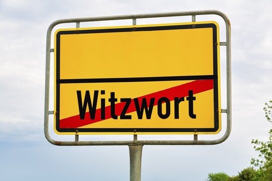 Place-name sign at the end of Witzwort, municipality of Witzwort, North Frisia, Schleswig-Holstein, Germany