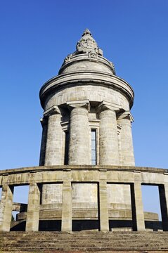 Burschenschaftsdenkmal fraternity monument on the Goepelskuppe peak, war memorial for fallen members of the student fraternities, National Memorial of the Deutsche Burschenschaft German fraternity association to commemorate the Unification of Germany in 1871, Eisenach, Thuringia, Germany, Europe