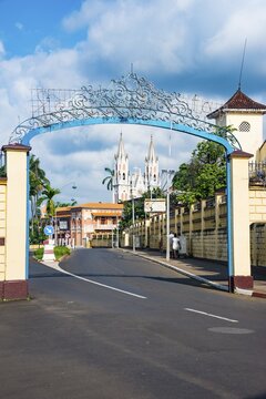 Road leading to the Cathedral of St. Isabel, Malabo, Bioko, Equatorial Guinea