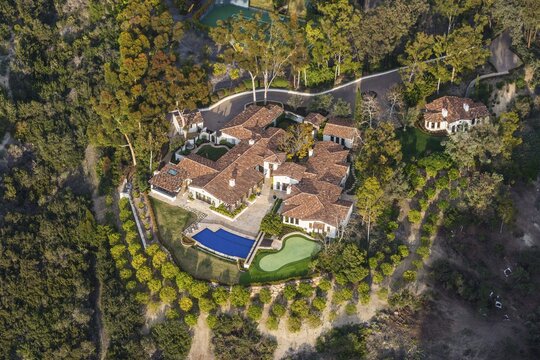 Overlook from a Hot air balloon over the villas around Del Mar, California, USA