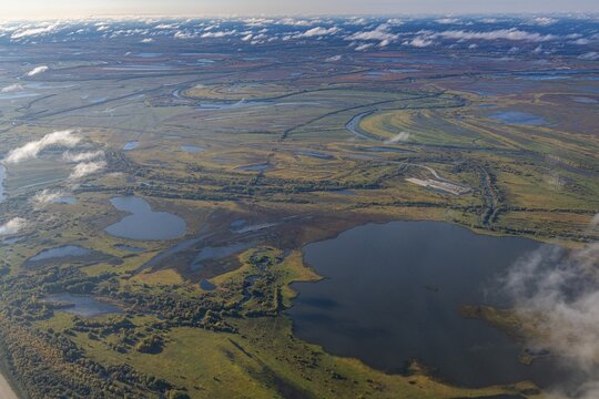 Aerial of the Taiga near, Nizhnevartovsk, Khanty-Mansi Autonomous Okrug, Russia