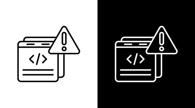 Error Page Outline White Icon Set Design