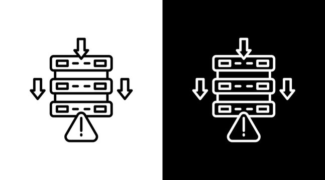 Server Down Outline White Icon Set Design