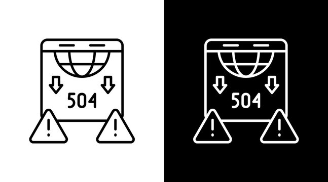 Timeout Error Outline White Icon Set Design
