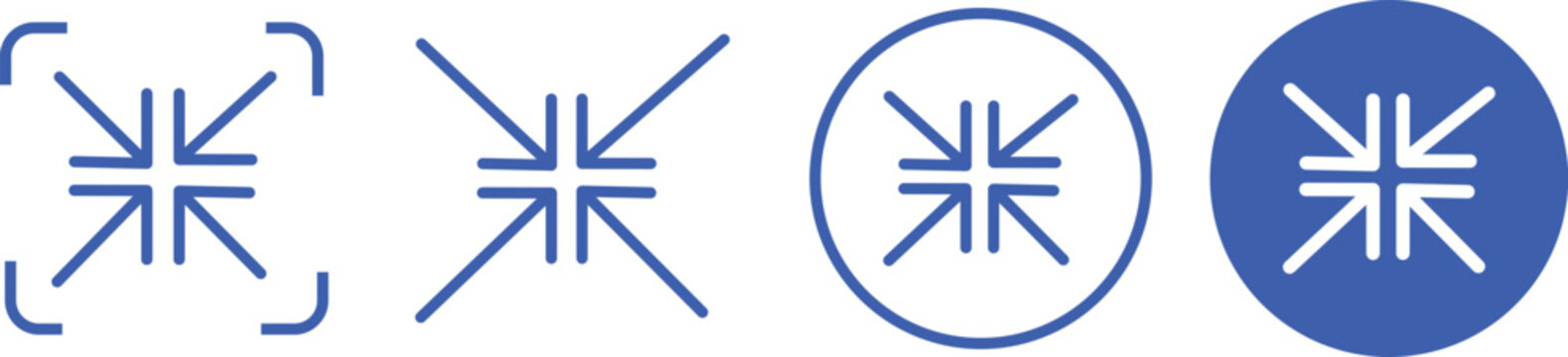 Full screen mode icons with black vector styling, containing precise graphic design