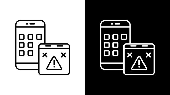 App Error Outline White Icon Set Design
